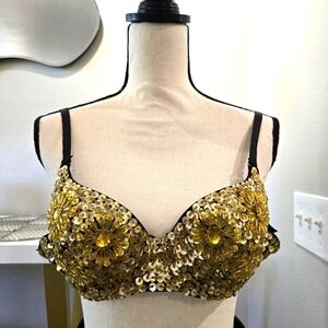 Vintage | Gold Beaded Bra Top